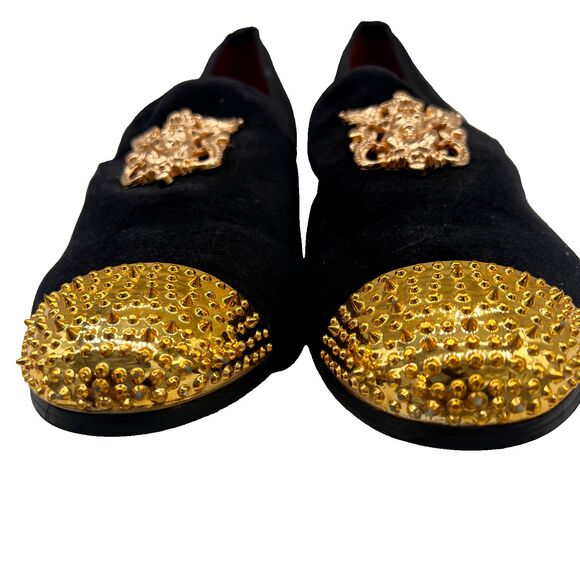 JITAI Black Velvet Shoes Men\'s 12 Slip-On Red Velvet Lined Penny Loafer Luxury main image 8
